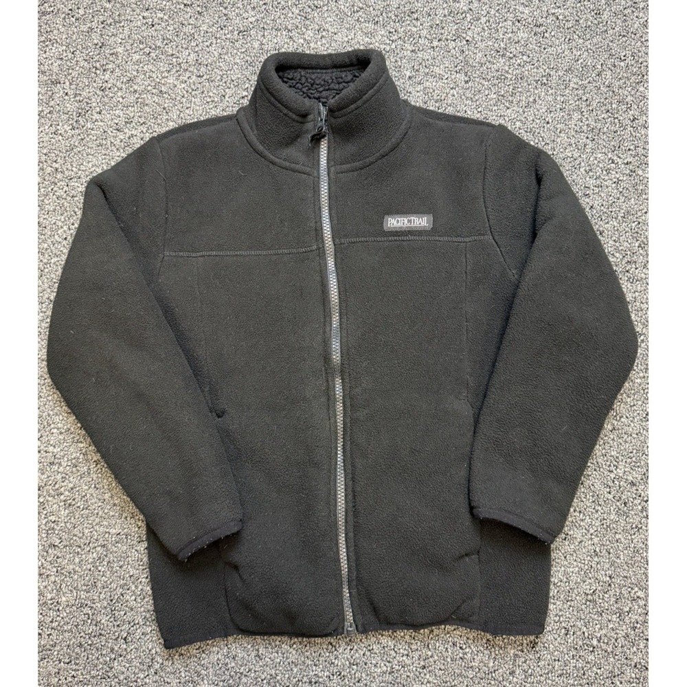 Pacific Trail Kids Full-Zip Fleece Sherpa Jacket Black Small 7/8
